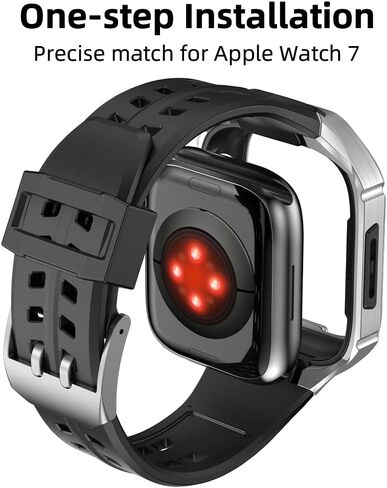 MSLRYGM Soft Band + Metal Case Sets for 45mm 44mm Strap Luxury Sport Wristband for iWatch Series 8 7 6 5 4 SE Bracelet Correa in Saudi Arabia