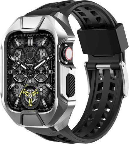 MSLRYGM Soft Band + Metal Case Sets for 45mm 44mm Strap Luxury Sport Wristband for iWatch Series 8 7 6 5 4 SE Bracelet Correa in Saudi Arabia