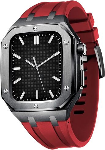 MSLRYGM For Men Women Metal Protective Cover Case with Silicone Strap Shockproof Bumper For Band 45mm 44mm in Saudi Arabia