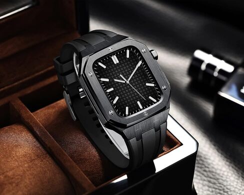 MSLRYGM For Men Women Metal Protective Cover Case with Silicone Strap Shockproof Bumper For Band 45mm 44mm in Saudi Arabia