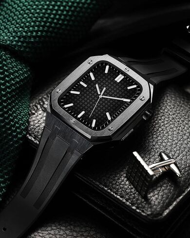 MSLRYGM For Men Women Metal Protective Cover Case with Silicone Strap Shockproof Bumper For Band 45mm 44mm in Saudi Arabia