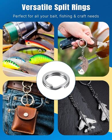 Pawfly 250 PCS حلقات مقسمة وحلقات حلقة مقسمة لصيد الأسماك ، 5 أحجام حلقات مقسمة الصيد وخلايا الصيد ، حلقات مقسمة الفولاذ المقاوم للصدأ للمياه المالحة والمياه العذبة ، موصلات صيد الأسماك in Saudi Arabia