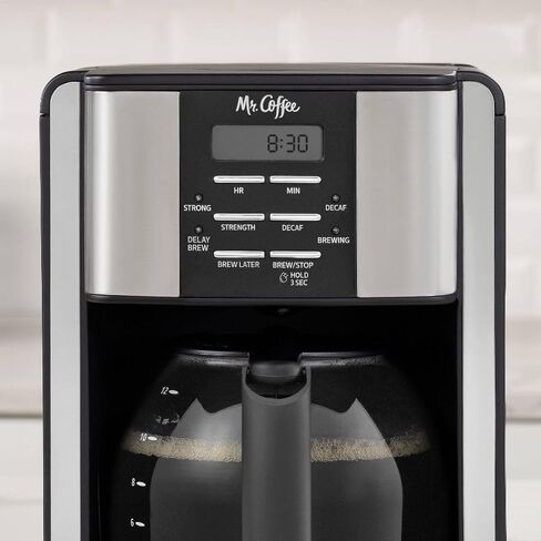 Mr. Coffee 12-Cup قابل للبرمجة من الفولاذ الأسود/غير القابل للصدأ: بالتنقيط ، الإغلاق التلقائي ، أجزاء آمنة غسالة الصحون in Saudi Arabia