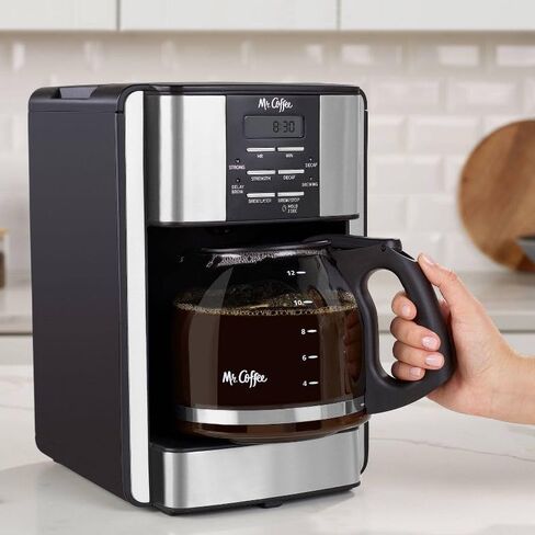 Mr. Coffee 12-Cup قابل للبرمجة من الفولاذ الأسود/غير القابل للصدأ: بالتنقيط ، الإغلاق التلقائي ، أجزاء آمنة غسالة الصحون in Saudi Arabia