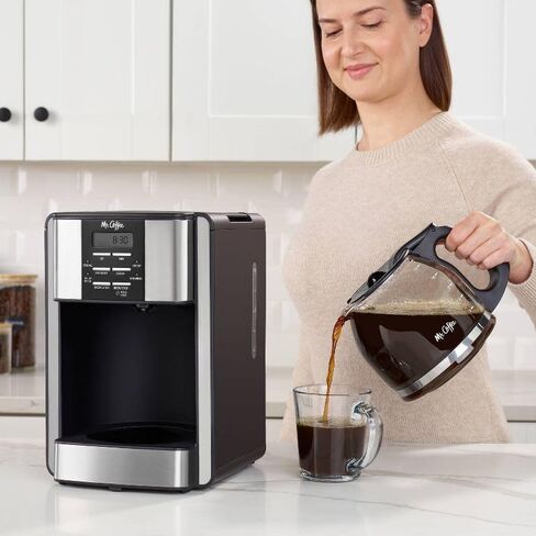 Mr. Coffee 12-Cup قابل للبرمجة من الفولاذ الأسود/غير القابل للصدأ: بالتنقيط ، الإغلاق التلقائي ، أجزاء آمنة غسالة الصحون in Saudi Arabia