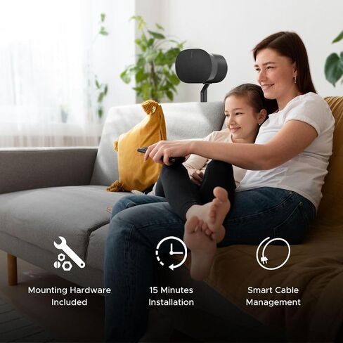 Sound Bass Era300 Floor Stand ، تصميم المعادن المتميزة ، Twin Pack (2pcs) ، أسود ، متوافق مع مكبر صوت Sonos Era 300 ، الملحقات المشمولة ، إدارة الكابلات ، المصممة في المملكة المتحدة ، مزدوجة ، زوج in Kuwait