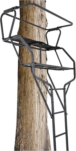 Kuafu 18 '2-Man Sadder Tree Stand Tranting Tree Stand for Geed Ruffed Righting Past Patch Tear Ageatory ، 500 lb extren in Saudi Arabia
