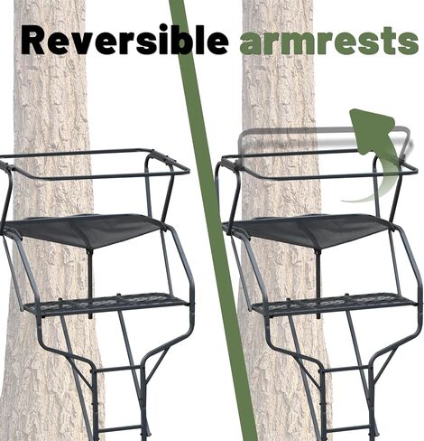 Kuafu 18 '2-Man Sadder Tree Stand Tranting Tree Stand for Geed Ruffed Righting Past Patch Tear Ageatory ، 500 lb extren in Saudi Arabia