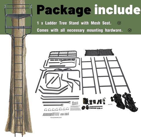 Kuafu 18 '2-Man Sadder Tree Stand Tranting Tree Stand for Geed Ruffed Righting Past Patch Tear Ageatory ، 500 lb extren in Saudi Arabia