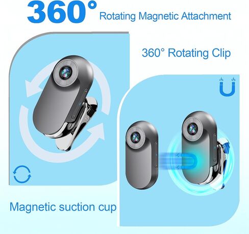 Mini Body Camera 1080P, Thumb Size 40M Waterproof Camera, Clip On Action Cam, Body Cam for Cycling Travel Sports(Black) in Kuwait
