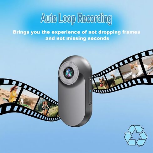 Mini Body Camera 1080P, Thumb Size 40M Waterproof Camera, Clip On Action Cam, Body Cam for Cycling Travel Sports(Black) in Kuwait