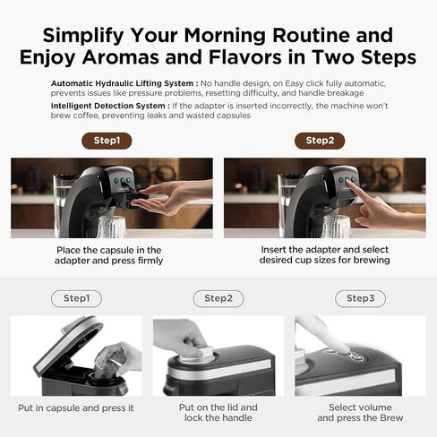 Warriors1 Single Serving Coffee Maker for Keurig K Cup ، Espresso Machine for Nespresso Origin in Kuwait