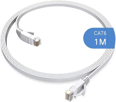 10m Cat6 Ethernet Cable, Long Internet Cables High-Speed Patch Cord Flat Design 1Gbps for 250Mhz/s UTP for Console, PS3, PS4, PS5, Switch, Router, Modem, Patch Panel, PC, TV, Home Office in Saudi Arabia