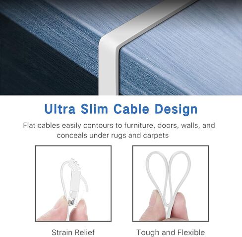 10m Cat6 Ethernet Cable, Long Internet Cables High-Speed Patch Cord Flat Design 1Gbps for 250Mhz/s UTP for Console, PS3, PS4, PS5, Switch, Router, Modem, Patch Panel, PC, TV, Home Office in Saudi Arabia
