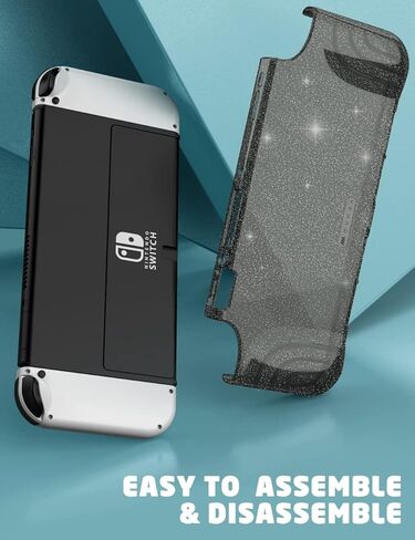 Case Mumba for Nintendo Switch OLED 2021 ، [سلسلة Thunderbolt] غطاء واقي واقي مع GRIP TPU متوافق مع Nintendo Switch New OLED 7 بوصة ووحدة تحكم Joy-Con (Clear) in Kuwait