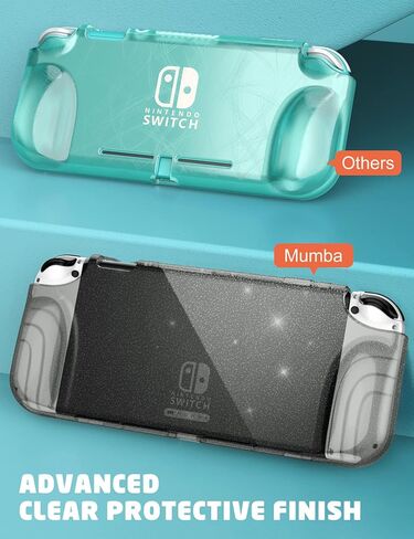 Case Mumba for Nintendo Switch OLED 2021 ، [سلسلة Thunderbolt] غطاء واقي واقي مع GRIP TPU متوافق مع Nintendo Switch New OLED 7 بوصة ووحدة تحكم Joy-Con (Clear) in Kuwait