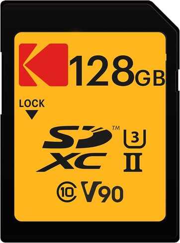 Kodak 128GB UHS -II U3 ​​V90 بطاقة ذاكرة ULTRA PRO SDXC - تصل إلى 3000 ميجابايت/ثانية السرعة و 270 ميجابايت/ثانية السرعة in Saudi Arabia