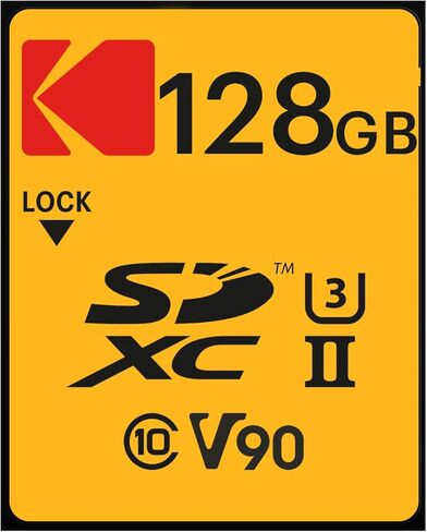 Kodak 128GB UHS -II U3 ​​V90 بطاقة ذاكرة ULTRA PRO SDXC - تصل إلى 3000 ميجابايت/ثانية السرعة و 270 ميجابايت/ثانية السرعة in Saudi Arabia