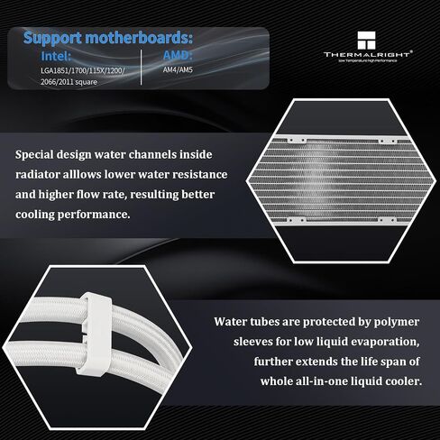 Thermalright Wonder Vision 360 UB Argb White Cpu Water Colder ، شاشة منحنية مغناطيسية 6.67 بوصة بدقة 2400 × 1080 ، شاشة عرض AMOLED ، مبرد CPU السائل لـ AM4/AM5 ، Intel LGA1700/1851 in Saudi Arabia