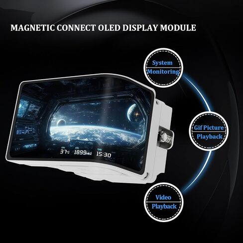 Thermalright Wonder Vision 360 UB Argb White Cpu Water Colder ، شاشة منحنية مغناطيسية 6.67 بوصة بدقة 2400 × 1080 ، شاشة عرض AMOLED ، مبرد CPU السائل لـ AM4/AM5 ، Intel LGA1700/1851 in Saudi Arabia