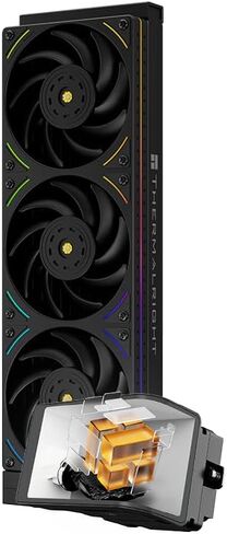 Thermalright Wonder Vision 360 Turbo ARGB Black AIO CPU Cooling, CPU Water Cooler System, 6.67 Inch Curved Screen with 2400x1080 Resolution, for AM4/AM5, LGA1851/1700, 7:3 Visual Scale Screen Ratio in Saudi Arabia