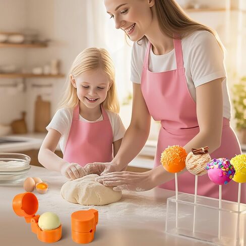 2 PCS Round Cake Pop Mold Shapes Press Set, 3D Printed Sphere Circle Cake Pop Cutter and Pusher, Baking Tools Accessories for Home Baking, Birthday Parties, Wedding Desserts in Kuwait