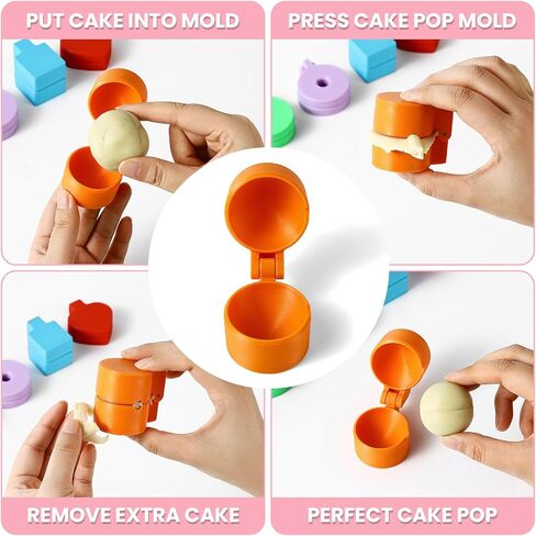 2 PCS Round Cake Pop Mold Shapes Press Set, 3D Printed Sphere Circle Cake Pop Cutter and Pusher, Baking Tools Accessories for Home Baking, Birthday Parties, Wedding Desserts in Kuwait
