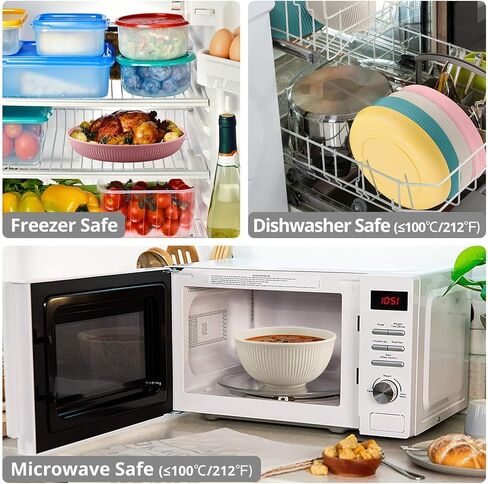 Tanice Plastic Dinnerware Set, 12PCS Outdoor Plates and Bowls Sets, Kids Dinnerware Set for 4, Plastic Dishes Set with Pltaes, Bowls, Cups for Kitchen, Outdoor Camping in Kuwait