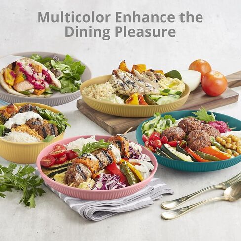 Tanice Plastic Dinnerware Set, 12PCS Outdoor Plates and Bowls Sets, Kids Dinnerware Set for 4, Plastic Dishes Set with Pltaes, Bowls, Cups for Kitchen, Outdoor Camping in Kuwait