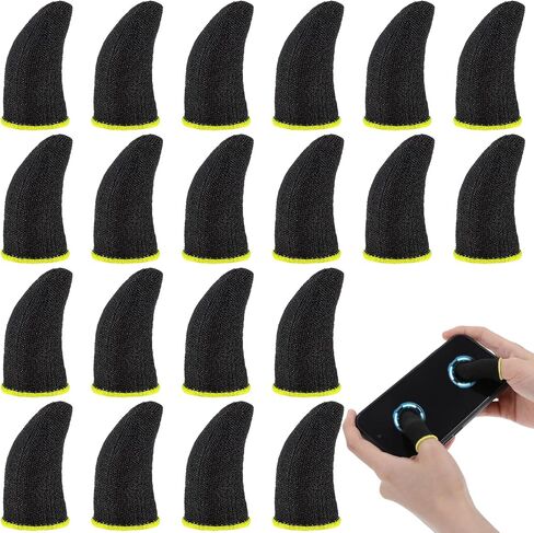 20 PCS قفازات إصبع ألعاب ، وأكمام إصبع ألعاب الكربون الرفيعة فائقة ، ومضادة للانزلاق DEDALES GAMER لجميع أجهزة الشاشة التي تعمل باللمس ، والتنفس المريح in Kuwait