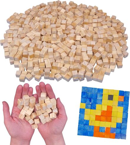 1/2 Inch Unfinished Wood Craft Cubes - 1000 pcs Bulk Pack of Blocks in Kuwait