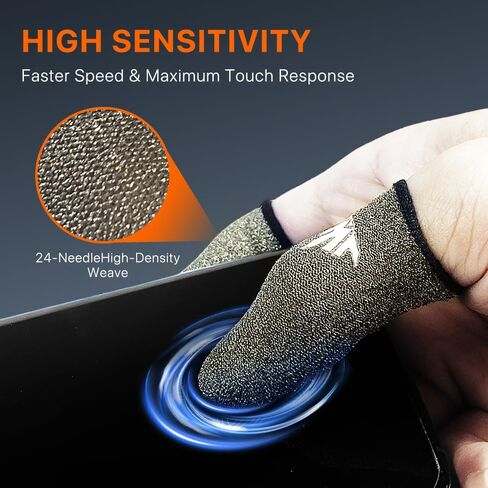 JWH Ultra-Thin Pure Silver Fiber Gaming Finger Thumb Sleeve, Silky Sensitivity,20 Pack Guantes para Dedos dedales Gamer profesionales,with 2 pcs Storage Box,Dedales Gamer,for PUBG Gaming Cots​ Gloves in Saudi Arabia