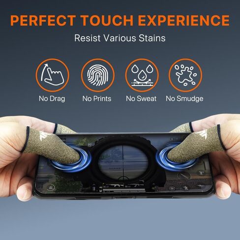 JWH Ultra-Thin Pure Silver Fiber Gaming Finger Thumb Sleeve, Silky Sensitivity,20 Pack Guantes para Dedos dedales Gamer profesionales,with 2 pcs Storage Box,Dedales Gamer,for PUBG Gaming Cots​ Gloves in Saudi Arabia