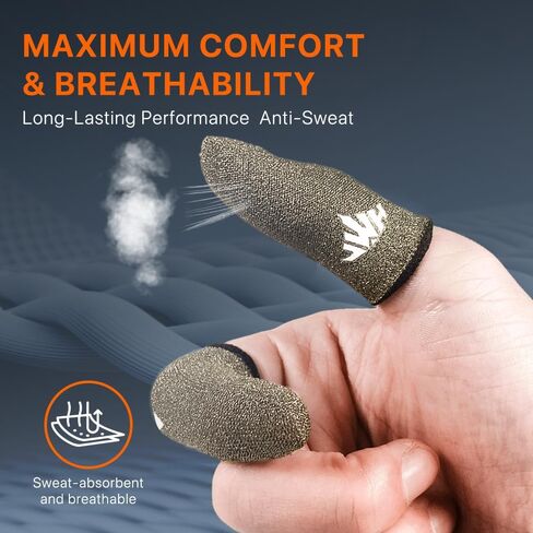 JWH Ultra-Thin Pure Silver Fiber Gaming Finger Thumb Sleeve, Silky Sensitivity,20 Pack Guantes para Dedos dedales Gamer profesionales,with 2 pcs Storage Box,Dedales Gamer,for PUBG Gaming Cots​ Gloves in Saudi Arabia