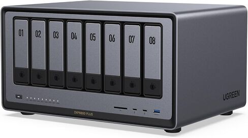 UGREEN NASYNC DXP8800 8-Bay Desktop NAS ، حزمة تخزين متصلة بالشبكة (Diskless) مع 8K HDMI 2.1 كابل معتمد 6.6 قدم in Saudi Arabia