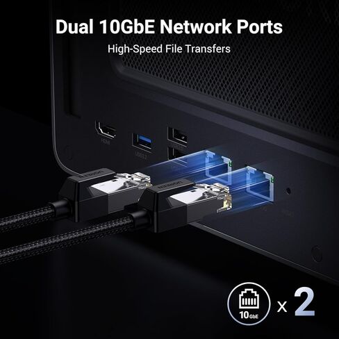 UGREEN NASYNC DXP8800 8-Bay Desktop NAS ، حزمة تخزين متصلة بالشبكة (Diskless) مع 8K HDMI 2.1 كابل معتمد 6.6 قدم in Saudi Arabia