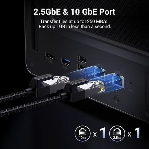 UGREEN NASYNC DXP6800 Plus 6-Bay Desktop NAS Support STAINGE CATERSS تصل إلى 196 تيرابايت مع كابل HDMI 6K 8K معتمد. in Saudi Arabia