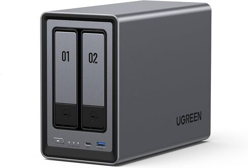 UGREEN NASync DXP2800 2-Bay Desktop NAS,Network Attached Storage (Diskless) Bundle with HDMI Cable Right Angle 4K 90 Degree HDMI Cord 3.3FT in Saudi Arabia