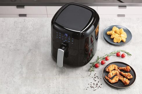 5.5 L Air Fryer - Digital Air Fryer - XL 6-Qt Family Size - One-Touch Digital Control Presets, Broil, Roast - Bake, Nonstick Dishwasher-Safe Parts - Automatic Shutoff in Saudi Arabia