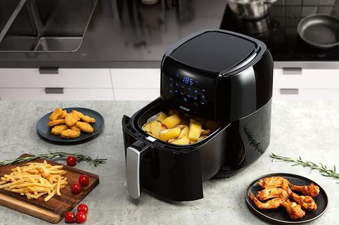 5.5 L Air Fryer - Digital Air Fryer - XL 6-Qt Family Size - One-Touch Digital Control Presets, Broil, Roast - Bake, Nonstick Dishwasher-Safe Parts - Automatic Shutoff in Saudi Arabia