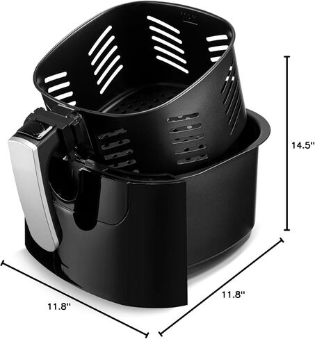5.5 L Air Fryer - Digital Air Fryer - XL 6-Qt Family Size - One-Touch Digital Control Presets, Broil, Roast - Bake, Nonstick Dishwasher-Safe Parts - Automatic Shutoff in Saudi Arabia