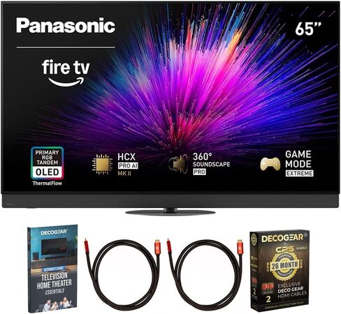 Panasonic TV-65Z95BP Z95BP Series 65 بوصة LED 4K Ultra HD SMART FIRE TV BUNDLE مع كابل 2x 6fts 4K HDMI ، والمسرح أساسيات وحزمة الحماية الحصرية 26 شهر in Saudi Arabia
