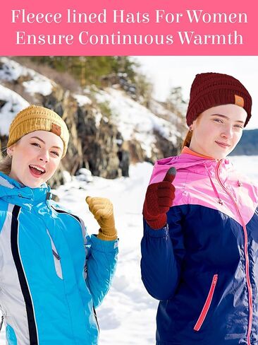 Suhine 8 مجموعة قفازات الشتاء وقبعة مجموعة 8 قطع قبعات الشتاء المحبوكة الدافئة للنساء 8 أزواج قفازات لمس ناعمة بيني قفازات نسائية دافئة للنساء الطقس البارد، 7 ألوان in Kuwait