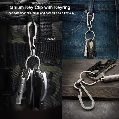 Key Chain Clip Titanium Carabiner Keychain Quick Release Carabiner for Keys Titanium Key Rings Heavy Duty in Kuwait