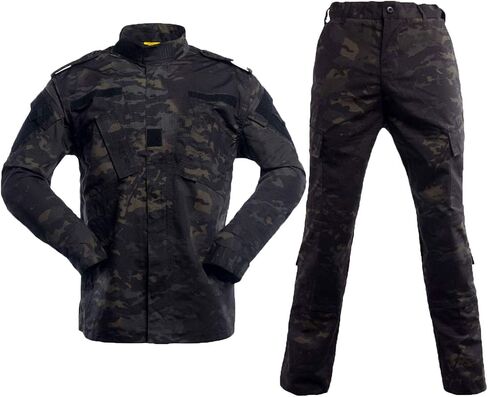 LANBAOSI Men's Tactical Jacket and Pants Military Camo Hunting ACU Uniform 2PC Set Army Multicam Apparel Suit in Saudi Arabia