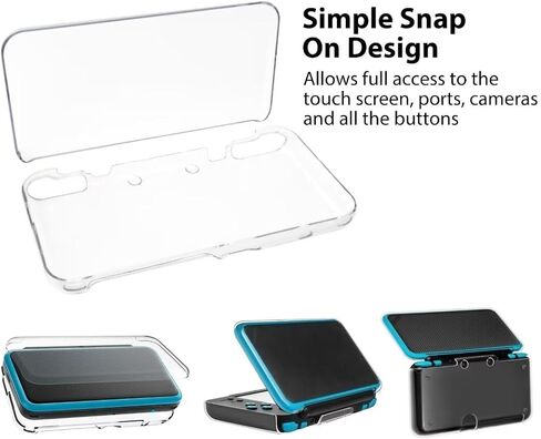 غلاف الحماية الصلبة الشفافة الشفافة الجديدة الشفافة الشفافة تغطية الجلد للجلد من أجل new-intendo 2ds xl in Saudi Arabia