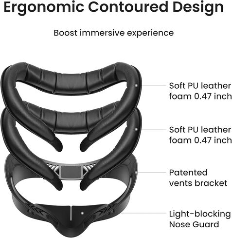 KIWI design K4 Head Strap, VR Headset Accessories and V4 Facial Interface 2 Face Pads Only Compatible with Quest 3S in Saudi Arabia