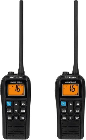 Retevis RM22 Marine Radio, IP67 Waterproof Handheld Floating Radio, High Power, Noise Cancelling Mic, NOAA Weather, 2200mAh, USB Charging, Backlit LCD Display, Boat Radios for Kayak Fishing(2 Pack) in Saudi Arabia