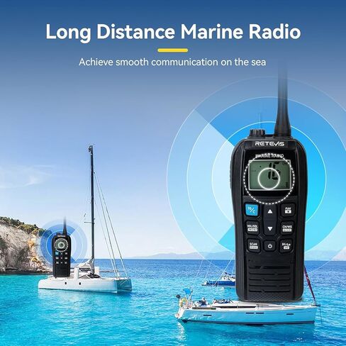 Retevis RM22 Marine Radio, IP67 Waterproof Handheld Floating Radio, High Power, Noise Cancelling Mic, NOAA Weather, 2200mAh, USB Charging, Backlit LCD Display, Boat Radios for Kayak Fishing(2 Pack) in Saudi Arabia