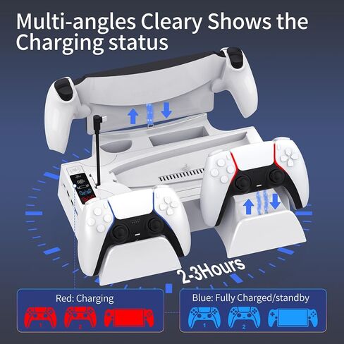 PS5 / PS5 Slim Cooling Station with PlayStation Portal and Controller Charging Station, Cooling Stand for PlayStation 5 Console, PS 5 Portal Dock Accessories with Cooler Fan, Headset Holder, 4 USB Hub in Saudi Arabia